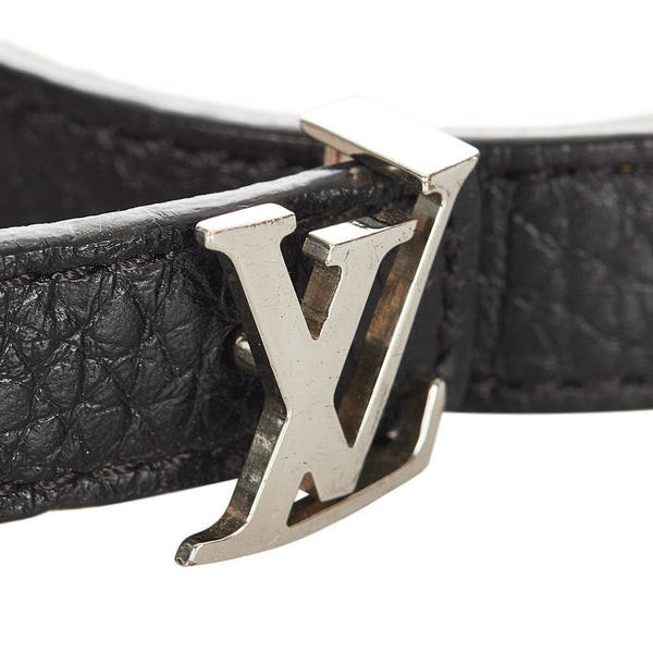 ルイ ヴィトン M6018E ブラック レザー ブラスレ ブレスレット レディース LOUIS VUITTON 【中古】
