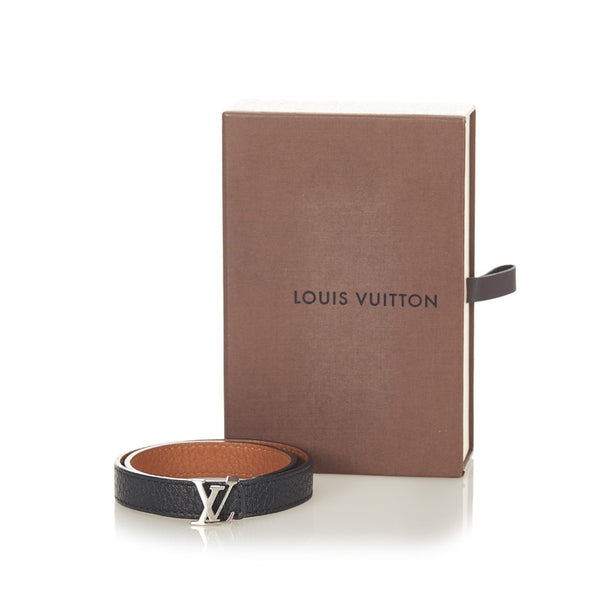 ルイ ヴィトン M6018E ブラック レザー ブラスレ ブレスレット レディース LOUIS VUITTON 【中古】