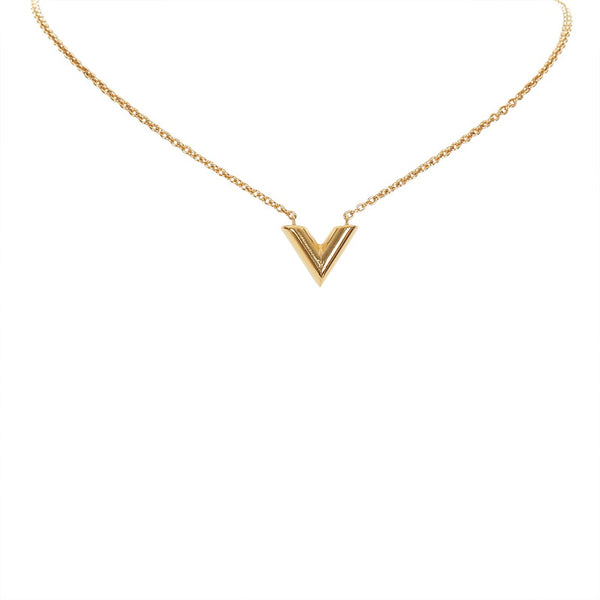 ルイ ヴィトン M61083 ゴールド メッキ エセンシャルV ネックレス レディース LOUIS VUITTON 【中古】