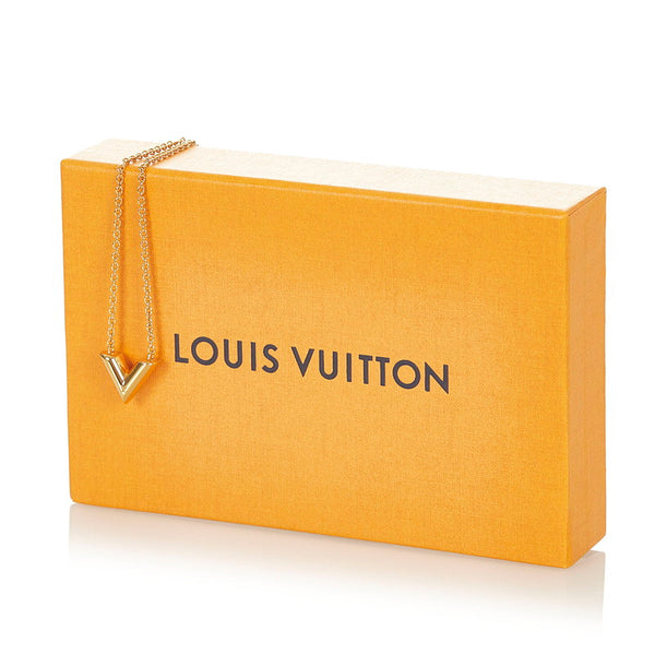 ルイ ヴィトン M61083 ゴールド メッキ エセンシャルV ネックレス レディース LOUIS VUITTON 【中古】