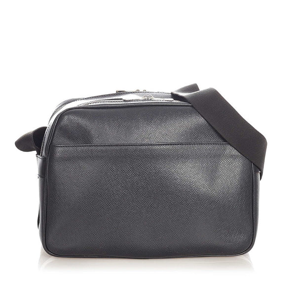 ルイ ヴィトン タイガ リポーターPM M30152 ブラック レザー ショルダーバッグ メンズ LOUIS VUITTON 【中古】