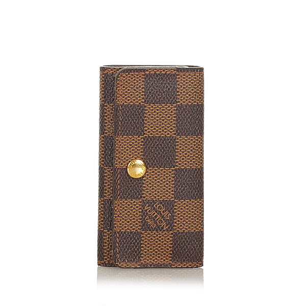 ルイ ヴィトン ダミエ ミュルティクレ N62631 ダークブラウン ベージュ PVC キーケース レディース LOUIS VUITTON 【中古】
