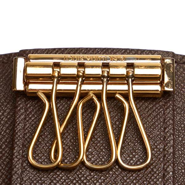 ルイ ヴィトン ダミエ ミュルティクレ N62631 ダークブラウン ベージュ PVC キーケース レディース LOUIS VUITTON 【中古】