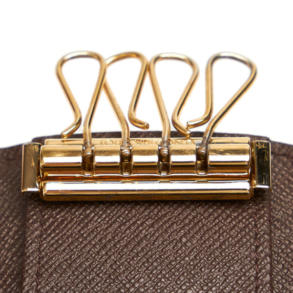 ルイ ヴィトン ダミエ ミュルティクレ N62631 ダークブラウン ベージュ PVC キーケース レディース LOUIS VUITTON 【中古】