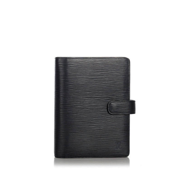 ルイ ヴィトン エピ アジェンダMM R20042 ブラック レザー 手帳カバー メンズ LOUIS VUITTON 【中古】