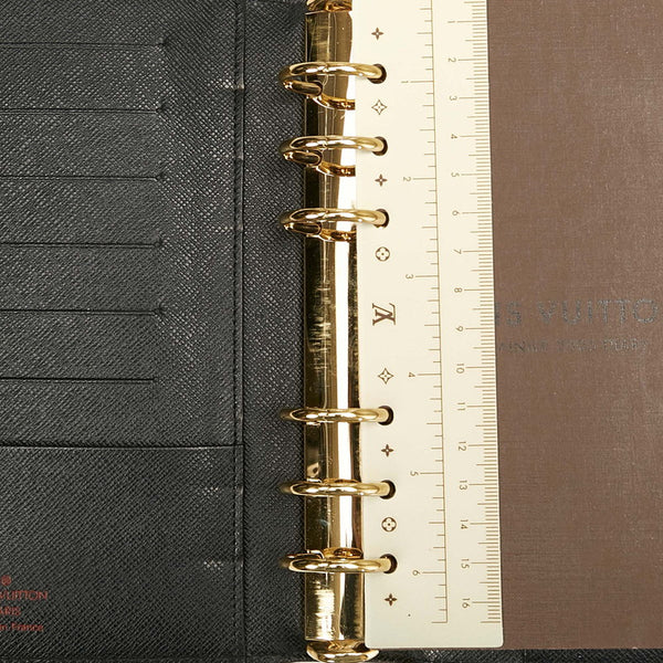 ルイ ヴィトン エピ アジェンダMM R20042 ブラック レザー 手帳カバー メンズ LOUIS VUITTON 【中古】