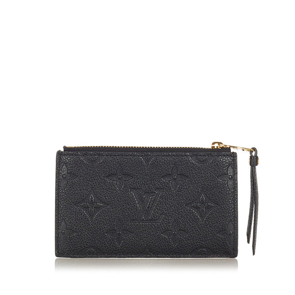 ルイ ヴィトン モノグラム アンプラント ポルトカルト M68339 ブラック レザー コインケース レディース LOUIS VUITTON 【中古】