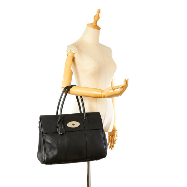 マルベリー ベイズウォーター ブラック レザー ハンドバッグ レディース MULBERRY 【中古】