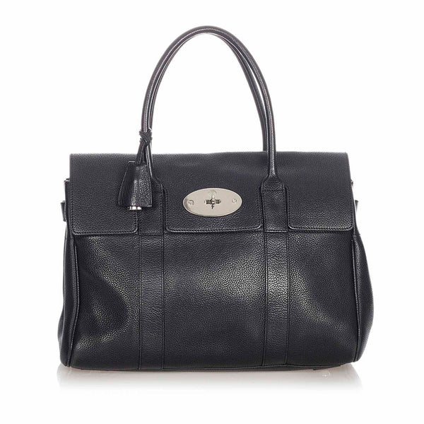 マルベリー ベイズウォーター ブラック レザー ハンドバッグ レディース MULBERRY 【中古】
