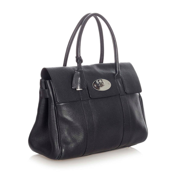 マルベリー ベイズウォーター ブラック レザー ハンドバッグ レディース MULBERRY 【中古】
