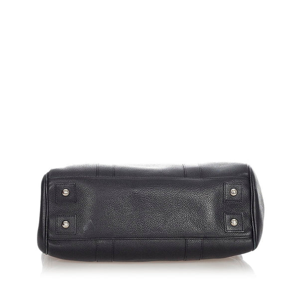 マルベリー ベイズウォーター ブラック レザー ハンドバッグ レディース MULBERRY 【中古】