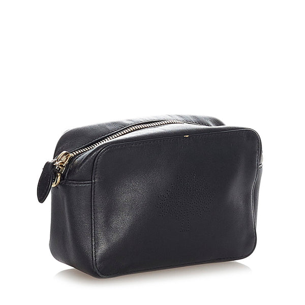 マルベリー ブラック レザー ショルダーバッグ レディース MULBERRY 【中古】