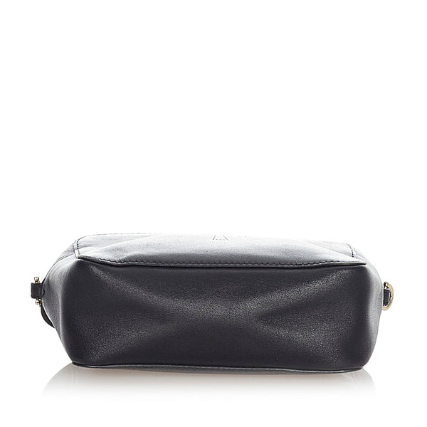 マルベリー ブラック レザー ショルダーバッグ レディース MULBERRY 【中古】