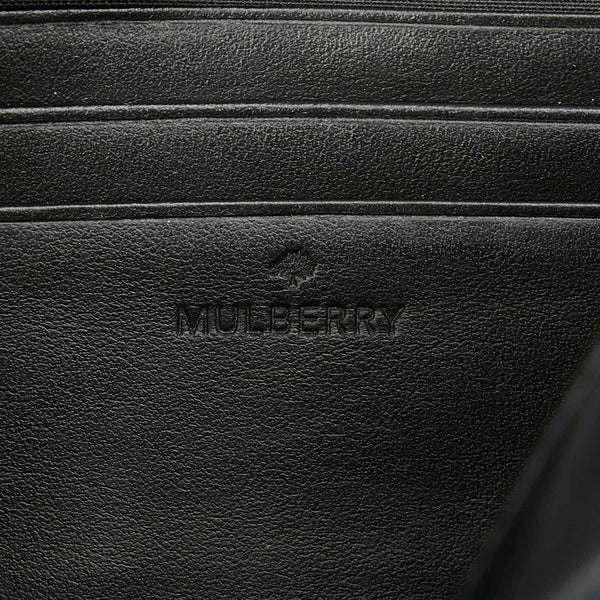 マルベリー ブラック レザー ショルダーバッグ レディース MULBERRY 【中古】