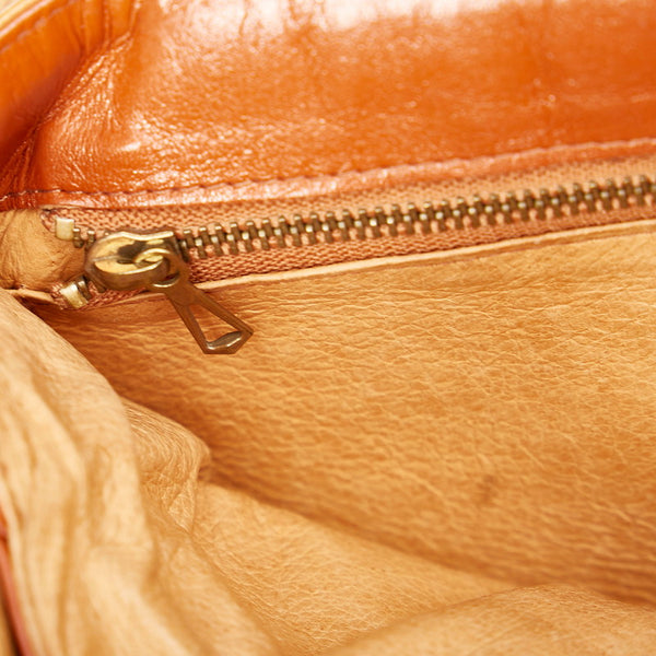 エム シー エム ブラウン キャメル レザー 斜め掛け ショルダーバッグ レディース MCM 【中古】