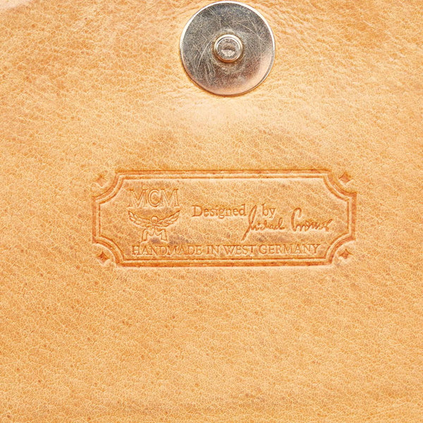 エム シー エム ブラウン キャメル レザー 斜め掛け ショルダーバッグ レディース MCM 【中古】