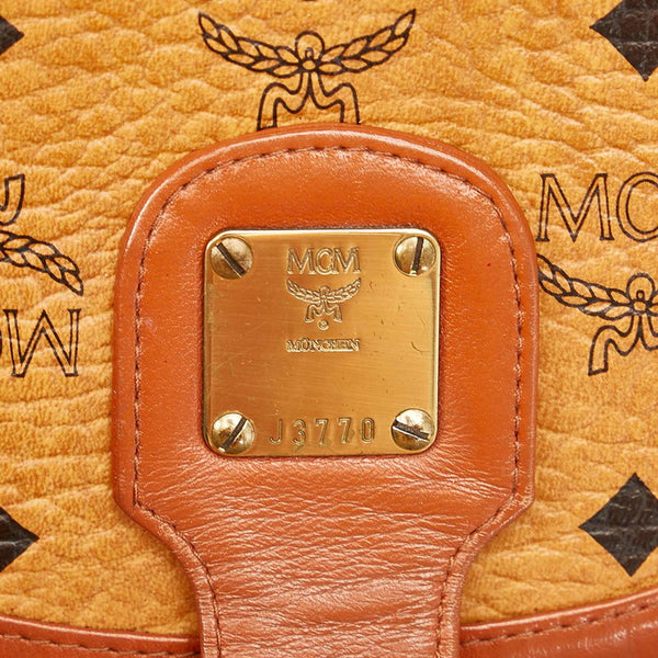 エム シー エム ブラウン キャメル レザー 斜め掛け ショルダーバッグ レディース MCM 【中古】