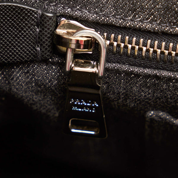 プラダ カナパ ビジュー B2642O ブラック デニム ハンドバッグ ショルダーバッグ 2WAY レディース PRADA 【中古】