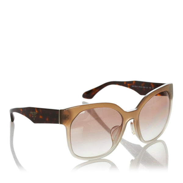 プラダ SPR 10R F ライトグレー ブラウン プラスチック サングラス レディース PRADA 【中古】