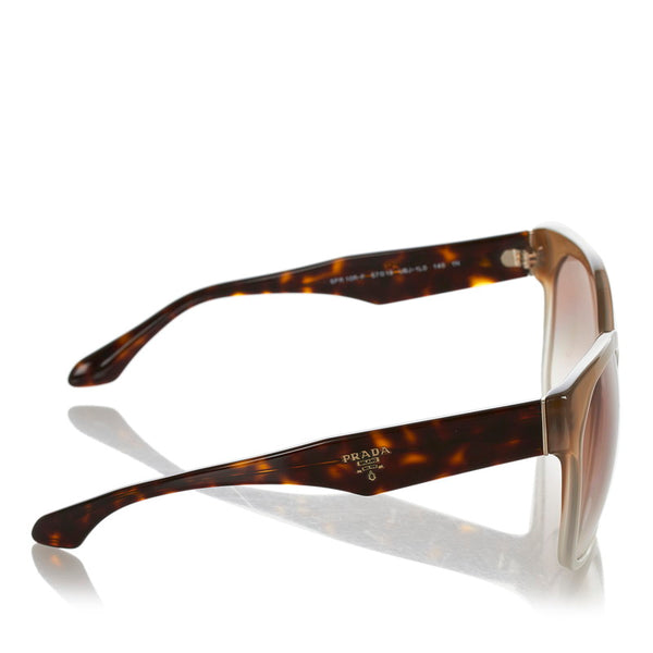 プラダ SPR 10R F ライトグレー ブラウン プラスチック サングラス レディース PRADA 【中古】