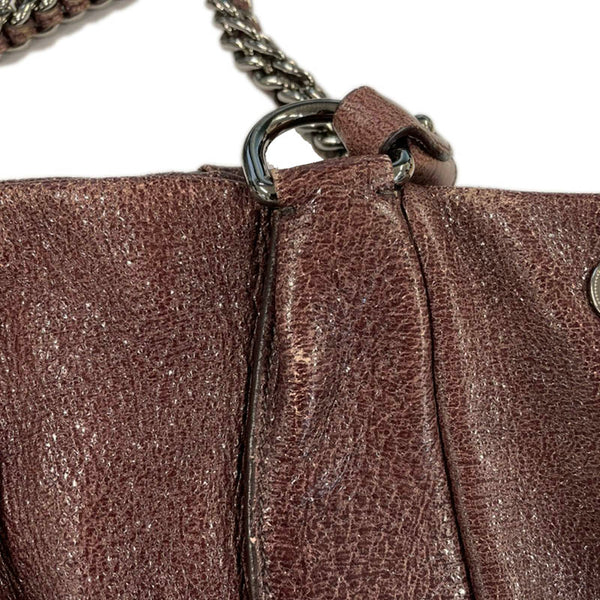 プラダ BR3952 ブラウン レザー チェーンショルダー レディース PRADA 【中古】