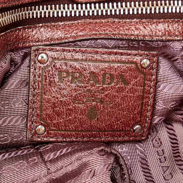 プラダ BR3952 ブラウン レザー チェーンショルダー レディース PRADA 【中古】