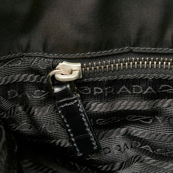 プラダ ポコノ ブラック ナイロン レザー ショルダーバッグ レディース PRADA 【中古】