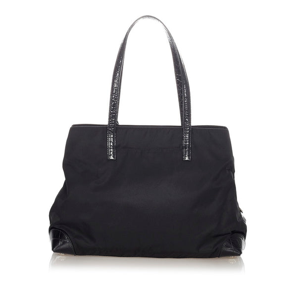 プラダ ポコノ ブラック ナイロン レザー ショルダーバッグ レディース PRADA 【中古】