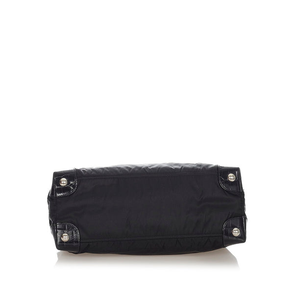 プラダ ポコノ ブラック ナイロン レザー ショルダーバッグ レディース PRADA 【中古】
