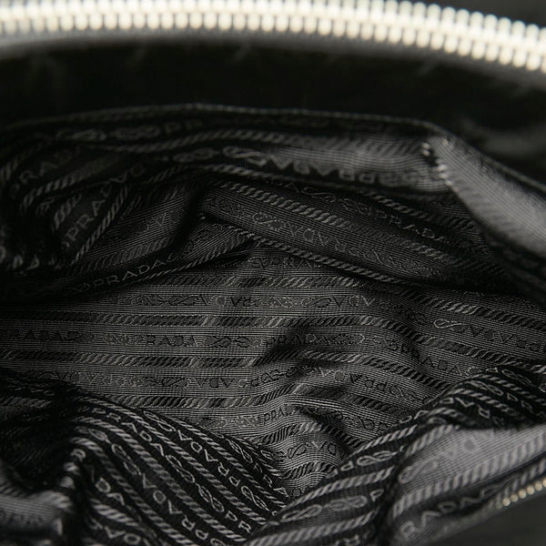 プラダ ポコノ ブラック ナイロン レザー ショルダーバッグ レディース PRADA 【中古】