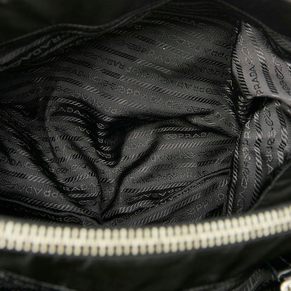 プラダ ポコノ ブラック ナイロン レザー ショルダーバッグ レディース PRADA 【中古】