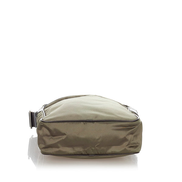 プラダ ポコノ カーキ ナイロン レザー ショルダーバッグ メンズ PRADA 【中古】