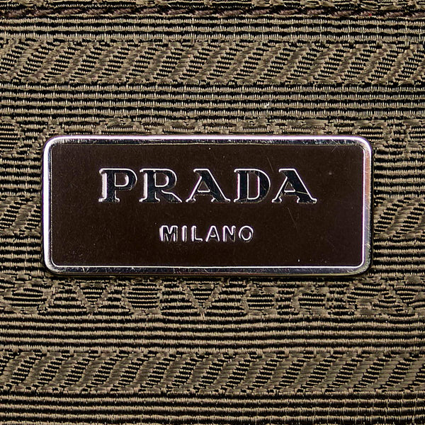 プラダ ポコノ カーキ ナイロン レザー ショルダーバッグ メンズ PRADA 【中古】