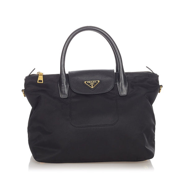 プラダ ポコノ BN2106 ブラック ナイロン レザー ハンドバッグ ショルダーバッグ 2WAY レディース PRADA 【中古】