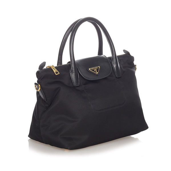 プラダ ポコノ BN2106 ブラック ナイロン レザー ハンドバッグ ショルダーバッグ 2WAY レディース PRADA 【中古】