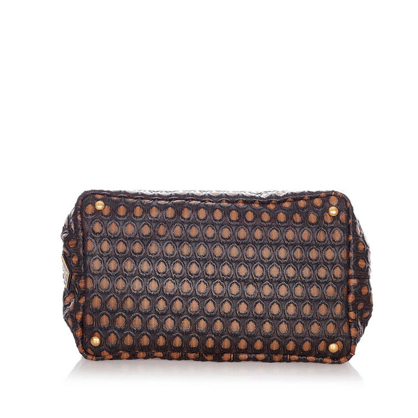 プラダ カナパ BN1877 オレンジ ブラック キャンバス ハンドバッグ ショルダーバッグ ２WAY レディース PRADA 【中古】
