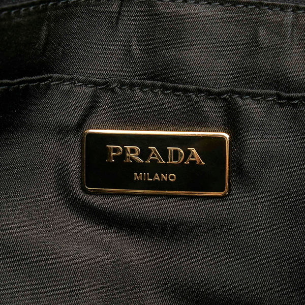 プラダ カナパ BN1877 オレンジ ブラック キャンバス ハンドバッグ ショルダーバッグ ２WAY レディース PRADA 【中古】