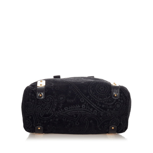 ステラマッカートニー ブラック ゴールド コットン エナメル ハンドバッグ レディース Stella McCartney 【中古】