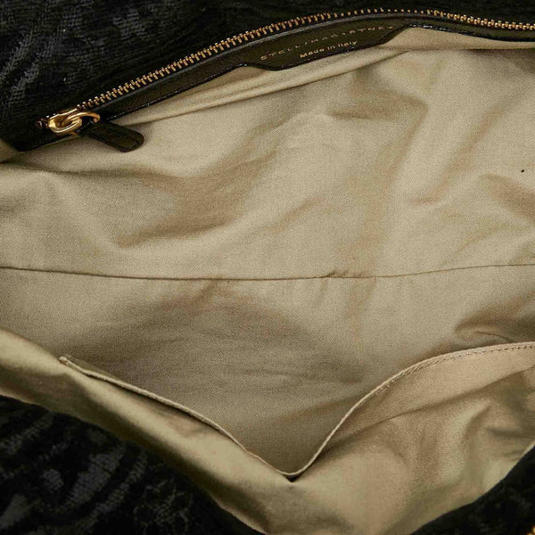 ステラマッカートニー ブラック ゴールド コットン エナメル ハンドバッグ レディース Stella McCartney 【中古】