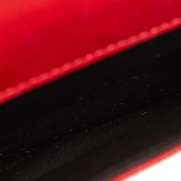 サンローラン クラシック モノグラム 三つ折り財布 レッド レザー レディース SAINT LAURENT 【中古】