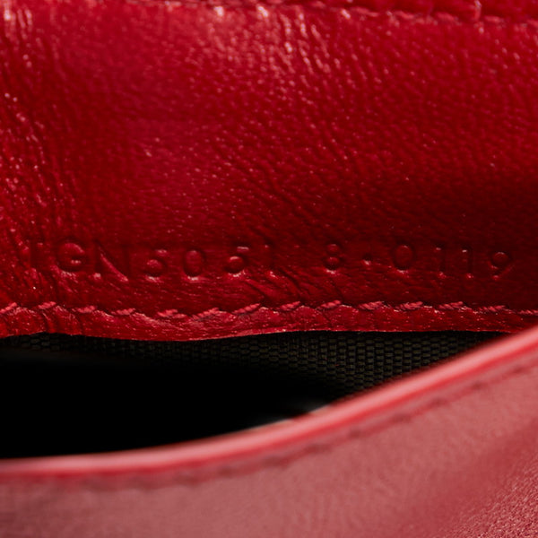 サンローラン クラシック モノグラム 三つ折り財布 レッド レザー レディース SAINT LAURENT 【中古】