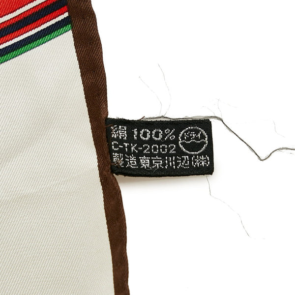 サンローラン ブラウン マルチ シルク ストール レディース SAINT LAURENT 【中古】