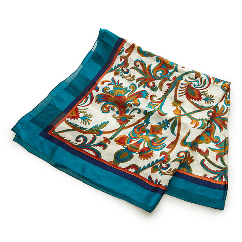 サンローラン スカーフ グリーン マルチ シルク レディース SAINT LAURENT 【中古】