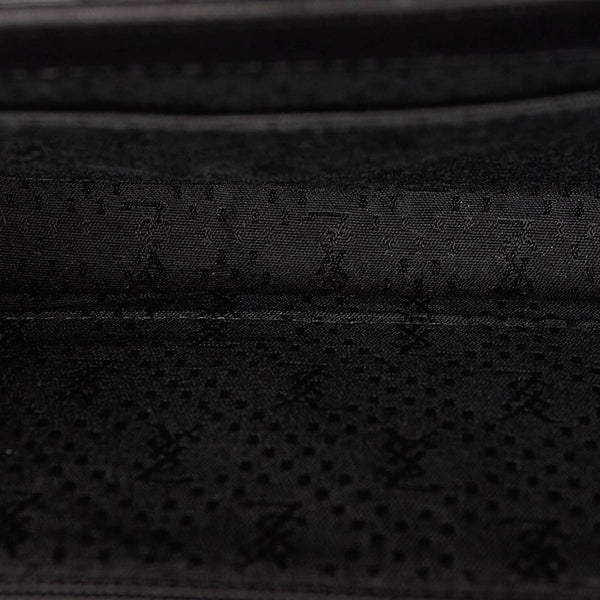イヴ サンローラン ブラック エナメル 型押し ショルダーバッグ レディース YVES SAINT LAURENT 【中古】