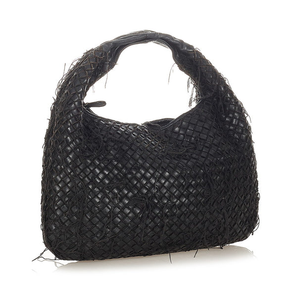 ボッテガヴェネタ ブラック レザー ショルダーバッグ レディース BOTTEGAVENETA 【中古】