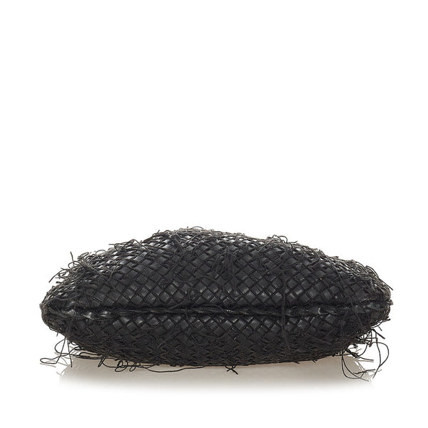 ボッテガヴェネタ ブラック レザー ショルダーバッグ レディース BOTTEGAVENETA 【中古】