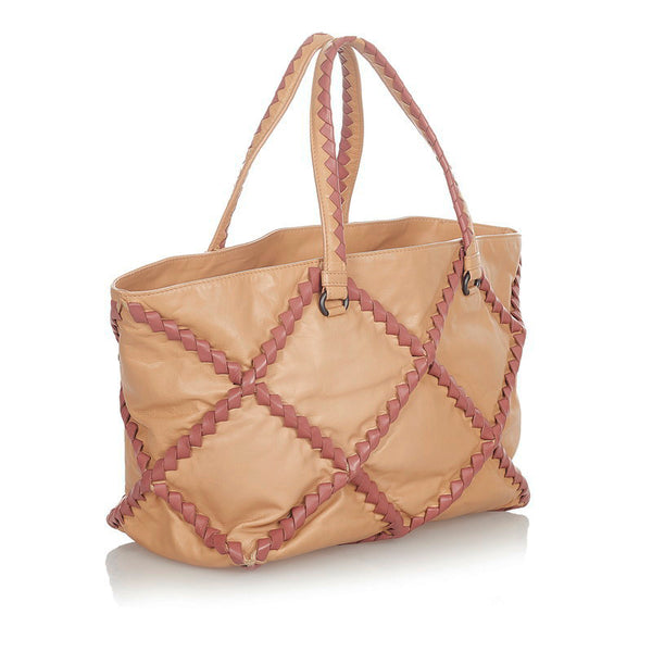 ボッテガヴェネタ トートバッグ ライトオレンジ ローズピンク レザー レディース BOTTEGAVENETA 【中古】