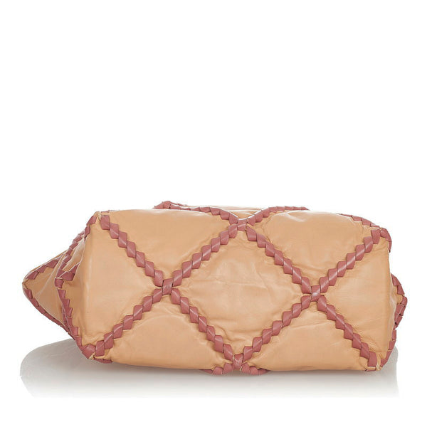 ボッテガヴェネタ トートバッグ ライトオレンジ ローズピンク レザー レディース BOTTEGAVENETA 【中古】