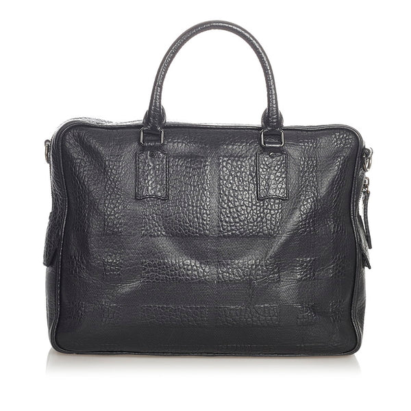 バーバリー ブラック レザー ビジネスバッグ ショルダーバッグ 2WAY メンズ BURBERRY 【中古】