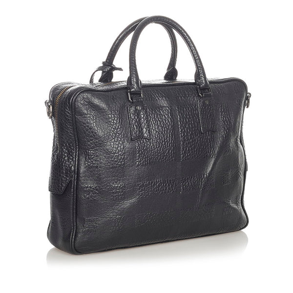 バーバリー ブラック レザー ビジネスバッグ ショルダーバッグ 2WAY メンズ BURBERRY 【中古】